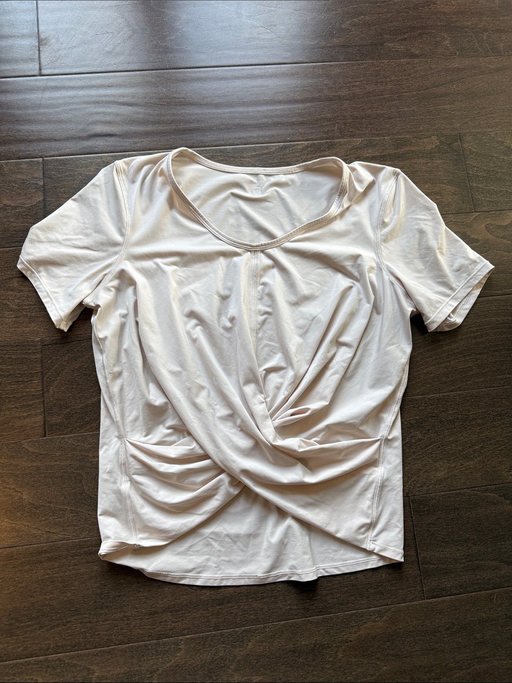 Lululemon Twist-Front Short Sleeve Top in Light Cream